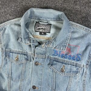 Men's Brooklyn Cloth "Blessed" Denim Jacket - Size XL Christian Faith